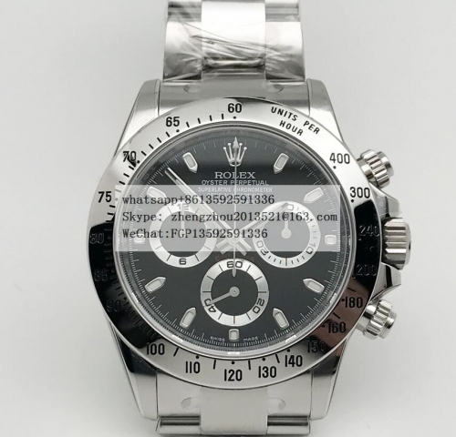 ROLEX Clean Factory 1:1 Rolex Daytona 116520 in 904L Steel  Daytona 116520 SS/SS Black 904L Clean Asia 4130