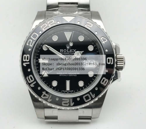 ROLEX CLEAN Factory 1:1 Edition with VR 3186 Hour Hand Adjustable  GMT II 116710 Oys 904L SS/SS Blk Clean ETA 3186 CHS