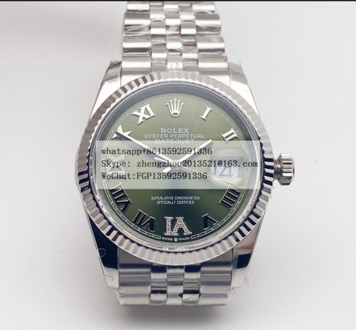 ROLEX GMF Factory V2 Rolex 36mm DateJust Made with Genuine Rolex Datejust 36mm 1:1 DJ 36mm Jub Flt 904 SS/SS Green/Rmn/Dia GMF V2 VR3235