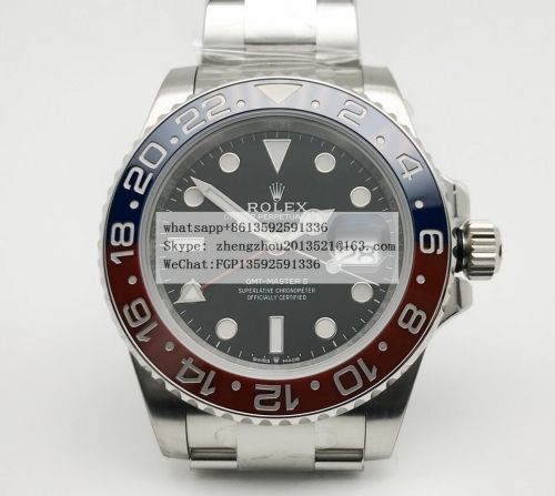 ROLEX CLEAN Factory 904L Asia 3186 Hour Hand AdjustableCorrect Hand Stack Movement  GMT II 126710BLRO Pepsi Oys SS/SS CLEAN VR3186 CHS