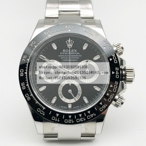 ROLEX Clean Factory 1:1 Rolex Daytona 116500 in 904L Steel  Daytona 116500 CER/SS Black 904L Clean Asia 4130