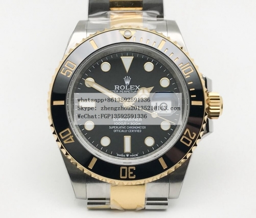 ROLEX JVS Factory Rolex Ref.126613LN Two Tone Submariner Submariner 126613LN 904 YG/SS Blk JVS VR3235 ETA 3235