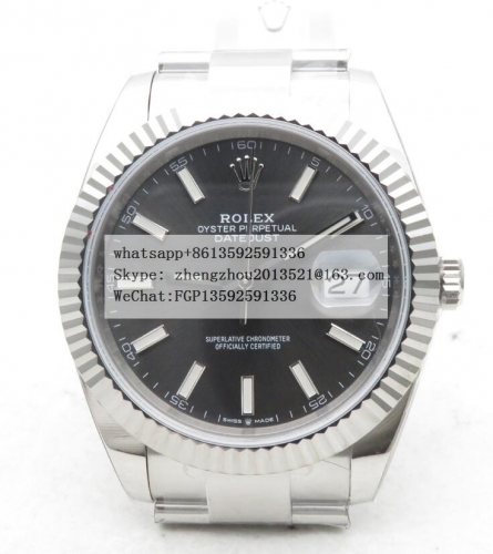 ROLEX Clean Factory 41mm DateJust Oyster Edition 904L Stainless Steel Made with Genuine Rolex Datejust 41mm 1:1 DJ2 41mm Oys Flt 904L SS/SS Grey/Stk C