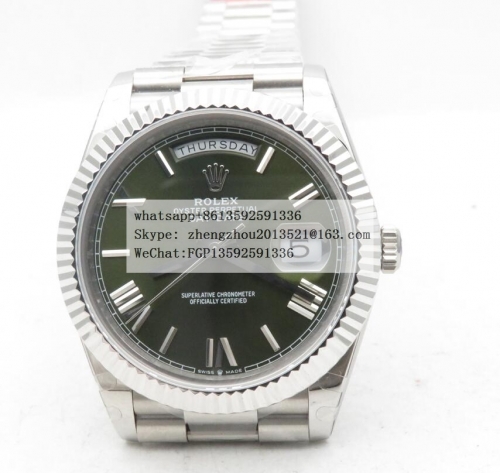 ROLEX GMF Factory 40mm DayDate 40mm 904L Flt SS/SS Grn/Rm/Stk GMF A3255 Mod ETA 3255