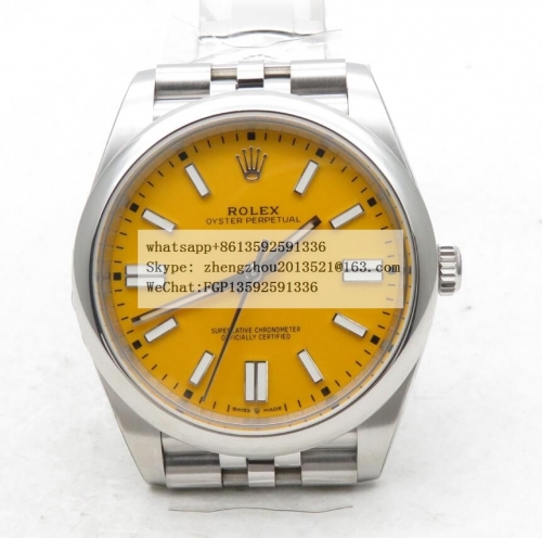 ROLEX EWF Factory Ref. 124300 SS Oyster Perpetual 41mm  Oyster Pert 41mm 124300 Jub SS/SS Yellow EWF A3230 3230