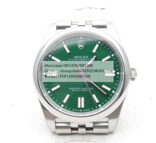 ROLEX  EWF Factory Ref. 124300 SS Oyster Perpetual 41mm Oyster Pert 41mm 124300 Jub SS/SS Green EWF A3230