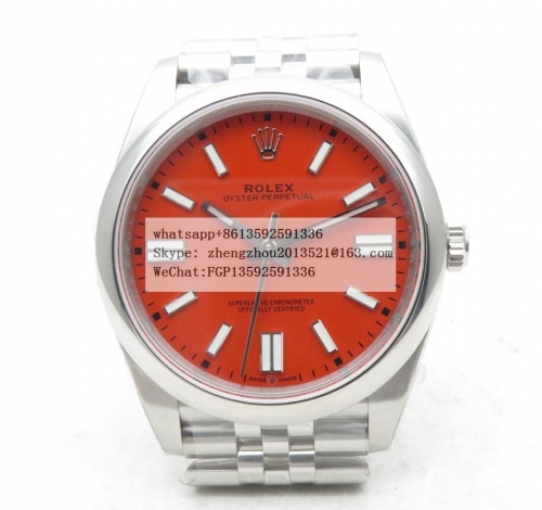 ROLEX  EWF Factory Ref. 124300 SS Oyster Perpetual 41mm Oyster Pert 41mm 124300 Jub SS/SS Red EWF A3230 ETA 3230