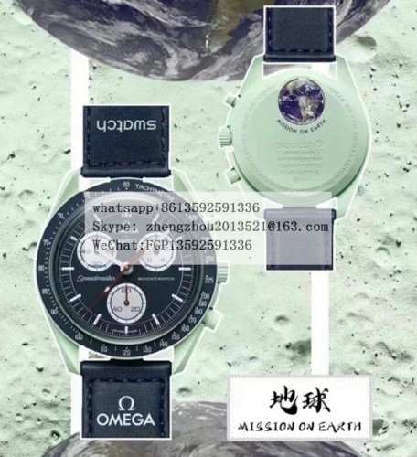 OMEGA Swatch X Omega Moonwatch Earth CER/NY Blue Qtz Swatch X Omega Bioceramic Moonswatch Mission on Earth