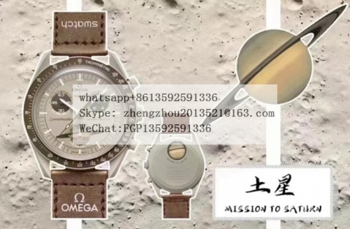 OMEGA  Swatch X Omega Moonwatch Saturn CER/NY Brown Qtz Swatch X Omega Bioceramic Moonswatch Mission to Saturn