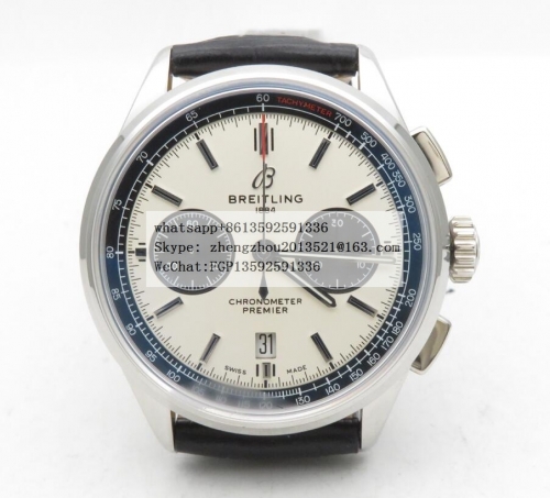 BREITLING-GF Factory V2 Top Edition Premier B01 Chronograph 42mm Made with a Genuine 1:1 as Reference Premier B01 Chronograph 42 SS/LE Wht GF V2 Asia 