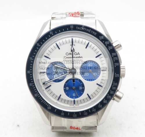 OMEGA Snoopy Limited Edition SpeedMaster Series SpeedMaster Snoopy Apollo SS/SS Wht/Blue Qtz