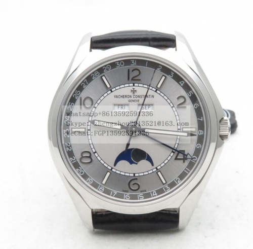 PP ZF Factory Vacheron Constantine Fiftysix Complete Calendar Fiftysix Complete Cal SS/LE White ZF Miyota 9015