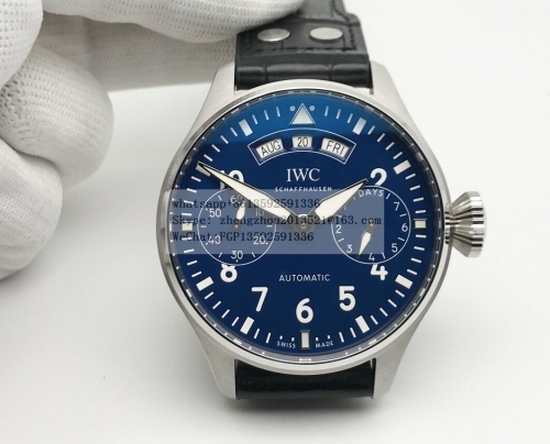 IWC AZF Factory Big Pilot Annual Calendar with Working Power Reserve needle IW502708  Big Pilot Annual Cal. 150yrs SS/LE Blue AZF A52850