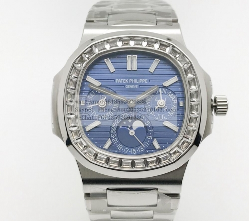 PATEK PHILIPPE NAUTILUS SERIES Nautilus  GRF Factory Patek Nautilus Perpetual Calendar Ref.5740 Nautilus Pert Cal 5740 Dia SS/SS Blue GRF A240