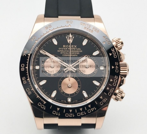 ROLEX Daytona 116515 904L RG/RU Blk/Stk BTF Asia 4130  BTF Factory 1:1 Rolex Daytona in 904L Steel