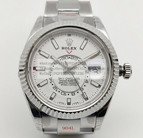 ROLEX ROLSKD021C - Skydweller 326934 SS/SS White JNF Asian 23J JNF Factory Skydweller