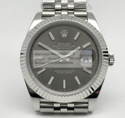 ROLEX R2DJ0420B - DJ2 41mm Jub Flt 904L SS/SS Grey/Stk ZF A2824 ZF Factory 41mm DateJust Jubilee Edition 904L Stainless Steel Made with Genuine Rolex 