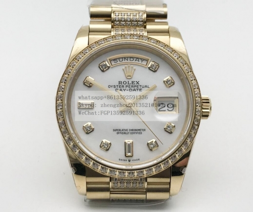 ROLEX RDD0261A - DayDate 36mm Pres Dia YG/YG Wht/Dia BPF A2836 BPF Factory Top Edition DayDate 36mm