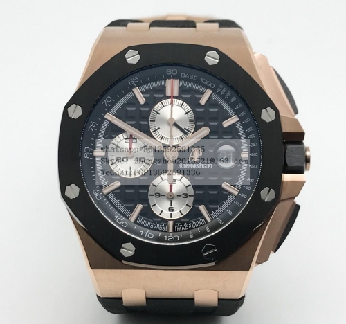 AP AP0741B - AP ROO Chronograph RG/RU Black/Wht RSF A3126 Mod RSF Factory AP Royal Oak Offshore 26401RO.00.A002CA.01