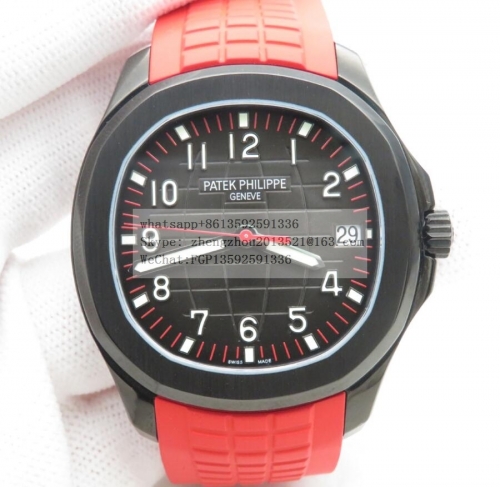 PP PP0388D - Aquanaut Ref 5167/1A Red DLC/RU Blk ZF 1:1 A324CS ZF Factory Top Edition Patek Aquanaut 5167/1A Black Venom Made 1:1 with a Genuine Patek