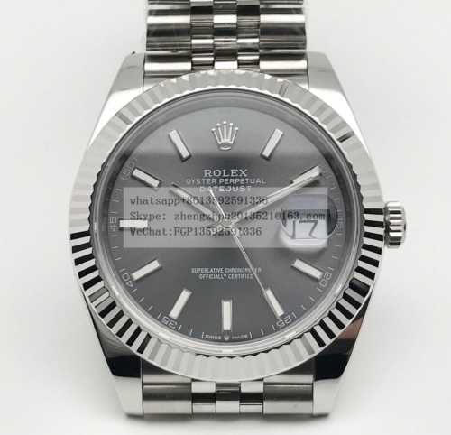 ROLEX R2DJ0401D - DJ2 41mm Jub Flt 904L SS/SS Grey/Stk JVS VR3235 JVS Factory 41mm DateJust Jubilee Edition 904L Stainless Steel Made with Genuine Rol