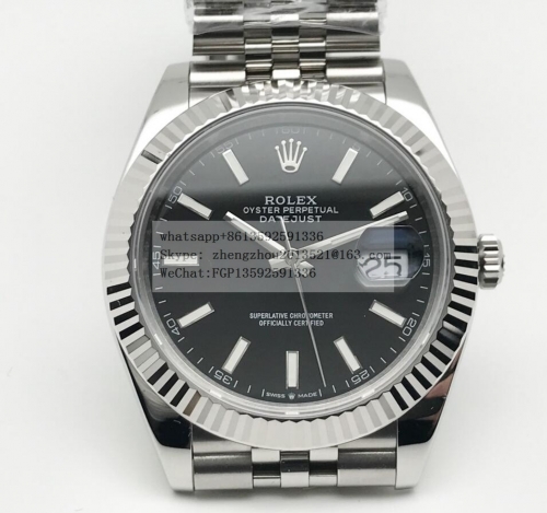 ROLEX R2DJ0401E - DJ2 41mm Jub Flt 904L SS/SS Blk/Stk JVS VR3235 JVS Factory 41mm DateJust Jubilee Edition 904L Stainless Steel Made with Genuine Role