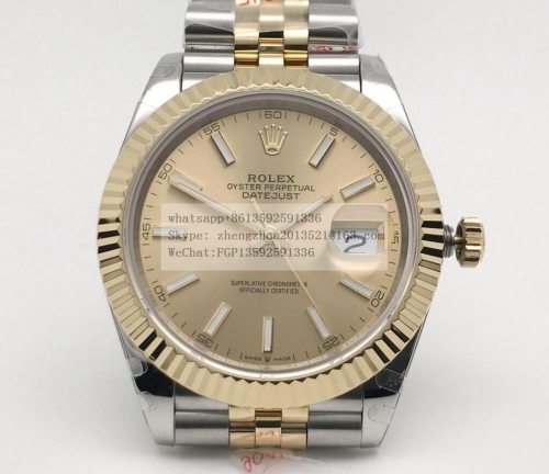 ROLEX R2DJ0400D - DJ2 41mm Jub Flt 904L YG/SS Gold/Stk GMF V2 VR3235 GMF Factory V2 41mm DateJust Jubilee Edition 904L Stainless Steel Made with Genui