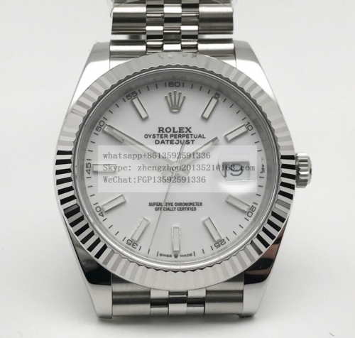 ROLEX R2DJ0401F - DJ2 41mm Jub Flt 904L SS/SS Wht/Stk JVS VR3235 JVS Factory 41mm DateJust Jubilee Edition 904L Stainless Steel Made with Genuine Role