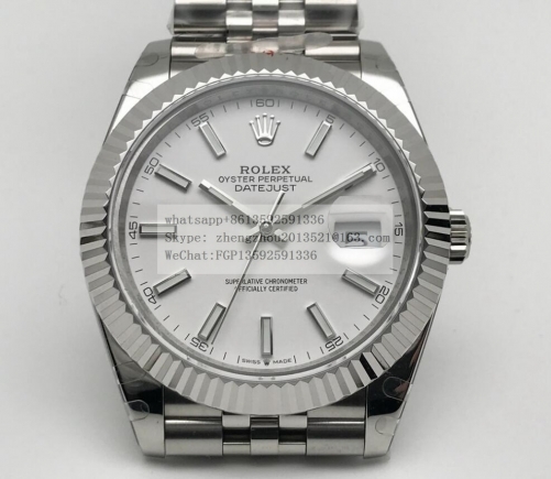 ROLEX R2DJ0403A - DJ2 41mm Jub Flt 904L SS/SS Wht/Stk GMF V2 A2824 GMF Factory V2 41mm DateJust Jubilee Edition 904L Stainless Steel Made with Genuine