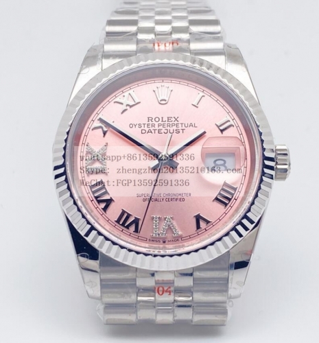 ROLEX RDJ0421B - DJ 36mm Jub Flt 904 SS/SS Pink/Rmn/Dia GMF V2 VR3235 GMF Factory V2 Rolex 36mm DateJust Made with Genuine Rolex Datejust 36mm 1:1