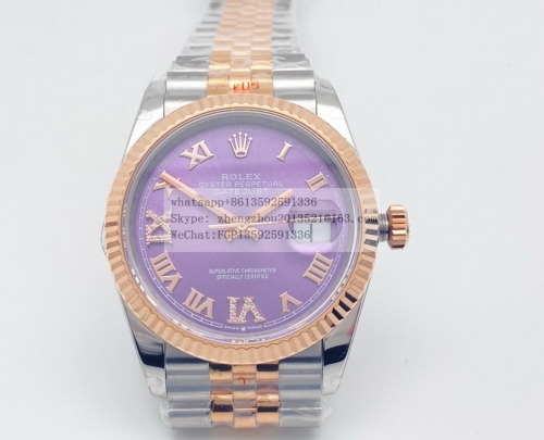 ROLEX RDJ0419C - DJ 36mm Jub Flt 904 RG/SS Purp/Rmn/Dia GMF V2 VR3235 GMF Factory V2 Rolex 36mm DateJust Made with Genuine Rolex Datejust 36mm 1:1