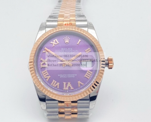 ROLEX RDJ0419C - DJ 36mm Jub Flt 904 RG/SS Purp/Rmn/Dia GMF V2 VR3235 GMF Factory V2 Rolex 36mm DateJust Made with Genuine Rolex Datejust 36mm 1:1