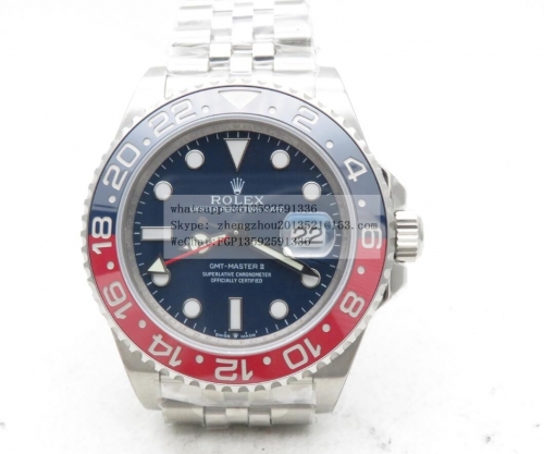 ROLEX ROLGMT0243C - GMT II 126719 Jub SS/SS Blue JCF VR318 CHS JCF Factory with VR3186 Hour Hand Adjustable Correct Hand Stack Movement