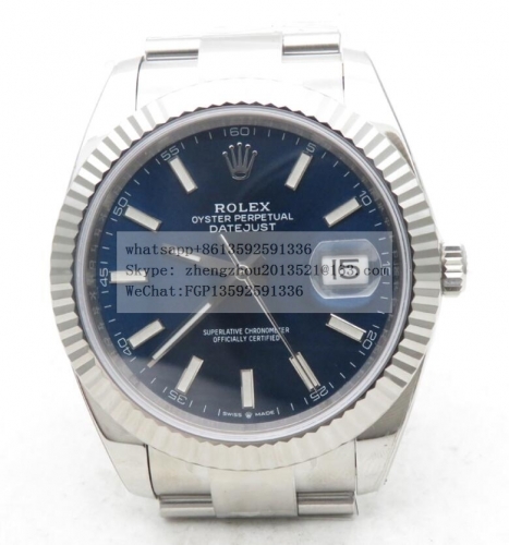 ROLEX R2DJ0396B - DJ2 41mm Oys Flt 904L SS/SS Blue/Stk Clean VR3235 Clean Factory 41mm DateJust Oyster Edition 904L Stainless Steel Made with Genuine 