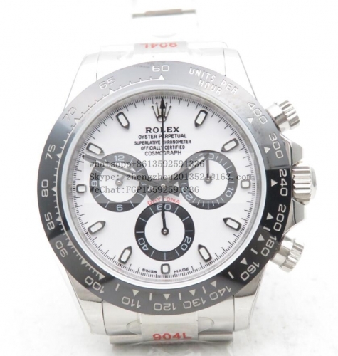 ROLEX ROLDYT0333A - Daytona 116500 904 SS/SS White/Stk EWF Asia 7750 EWF Factory Rolex Daytona 904L Stainless Steel Ref.116500 Thickness of only 13mm