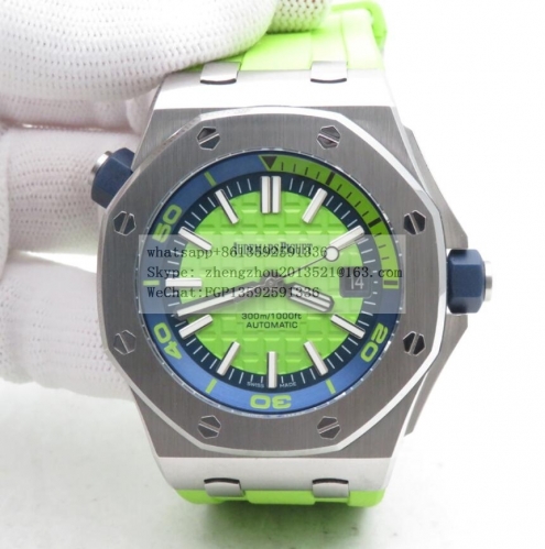 AP AP0669D - Royal Oak Offshore Diver 15710 SS/RU Green BF A3120 BF Factory Edition AP Royal Oak Diver 15710