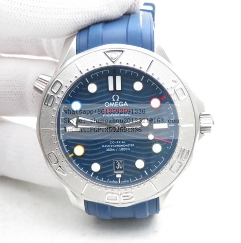 OMEGA OMG0730A - Seamaster 300m Winter 2022 Blue SS/RU Blue ORF A8800 ORF Factory Seamaster Diver 300M Beijing Winter Olympics Special Edition