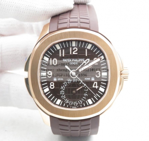 Patek Philippe PP0420 - Aquanaut Travel Time 5164A RG/RU Brown ZF MY9015 Mod ZF Factory Top Edition Patek Aquanaut 5164A Travel Time