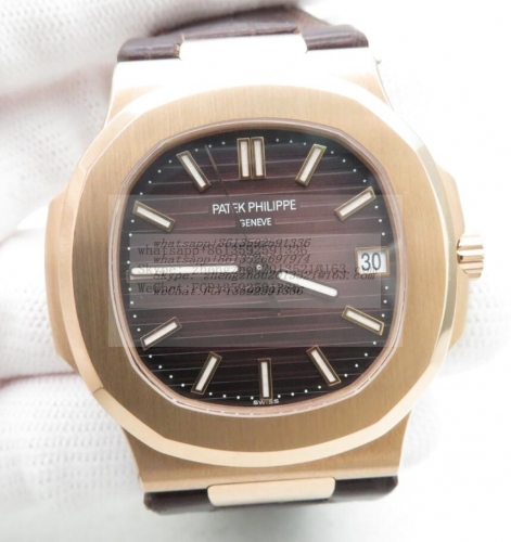 Patek Philippe PP0383B - Nautilus 5711 40mm RG/LE Brown/Stick GRF V2 MY9015 Mod  GR Factory V3 Best Edition Patek Nautilus 5711 Edition Comes with the