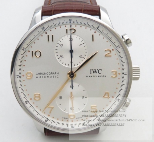 IWC IWC0477B - Portuguese Chrono Ed SS/LE White ZF A7750 Mod  ZF Factory IWC Portuguese Chronograph