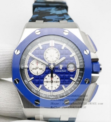 AP AP0798B - AP ROO Chronograph Blue SS/RU Blue/Stk APF A3126 Mod APF Factory AP Royal Oak Offshore 26400SO.00.A335CA.01