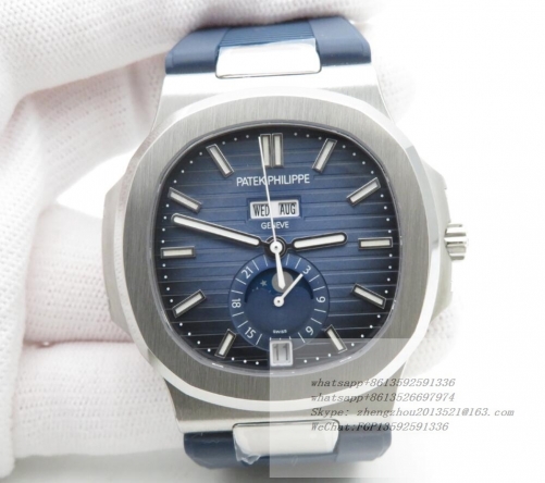 PP0375C - Nautilus Annual Cal. 5726A SS/RU Blue GRF V2 MY9015 GRF Factory V2 Patek Nautilus Annual Calendar Ref.5726A