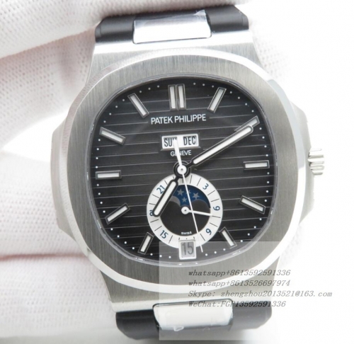 Patek Philippe PP0375B - Nautilus Annual Cal. 5726A SS/RU Grey GRF V2 MY9015 GRF Factory V2 Patek Nautilus Annual Calendar Ref.5726A