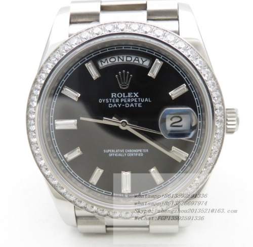 ROLEX RDD0229E - DayDate 40mm Diam Pres SS/SS Black/Diam EWF 3255 EW Factory Top Edition DayDate 40mm