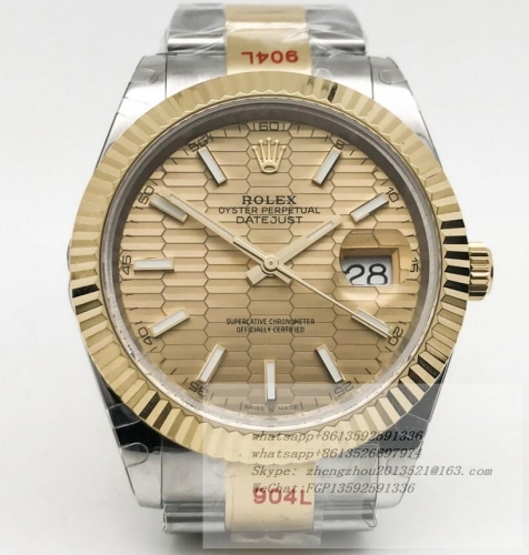 ROLEX R2DJ0457D - DJ2 41mm Oys Flt 904L YG/SS Gold-P/Stk GMF V2 VR3235