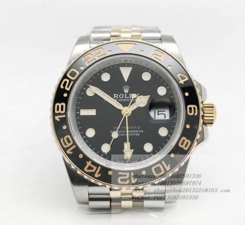 ROLEX ROLGMT0300A - GMT II 126713 Jub YG/SS BPF SH3285 CHS BPF Factory Asia 3285 Hour Hand Adjustable  Correct Hand Stack Movement