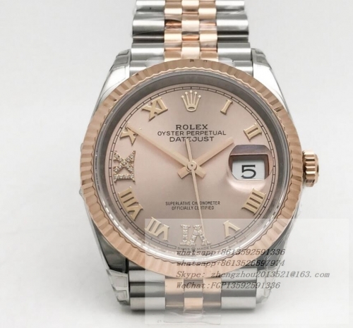 ROLEX RDJ0456 - DJ 36mm Jub Flt 904L RG/SS RG/Rm VSF VS3235  VSF Factory 36mm DateJust