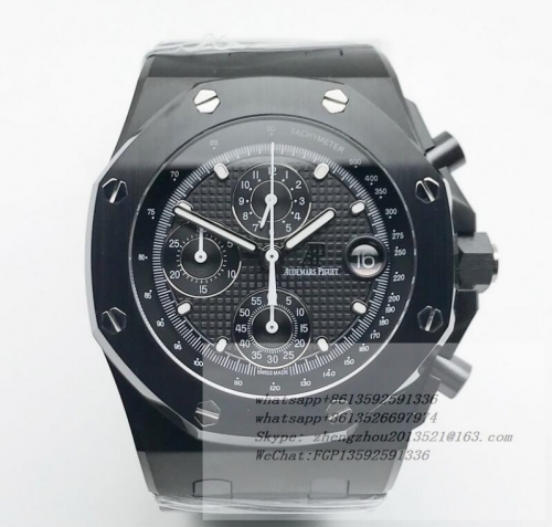 AP AP0832 - AP ROO Chronograph DLC/DLC Black/Dot APF 7750 Mod  APF Factory AP Royal Oak Offshore