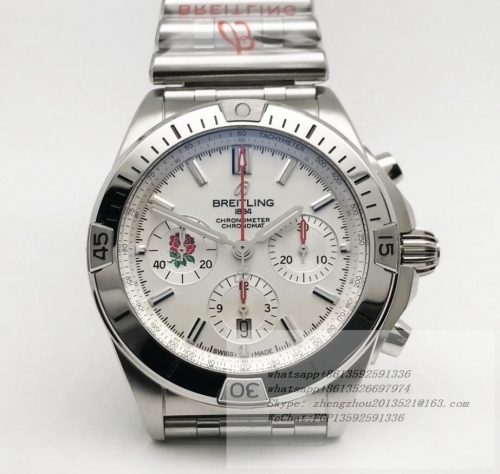 Breitling BSW0519A - Chronomat B01 England SS/SS Wht/Stk BLS Asia 7750