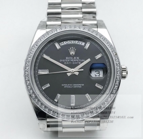 ROLEX RDD0283G - DayDate 40mm Flt Dia SS/SS Blk/Dia GSF A2836 Mod